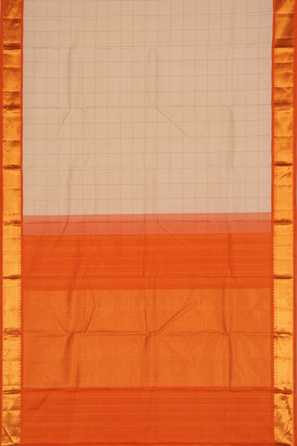 Image of Arani Silk Kattam Cream Saree